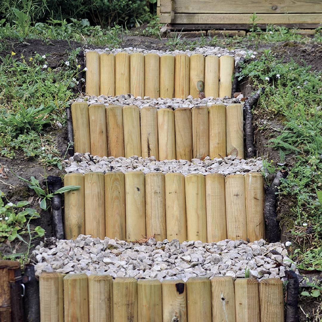 Bordure en bois 200 x 40 x ø 5 cm Talos Roll Nortene