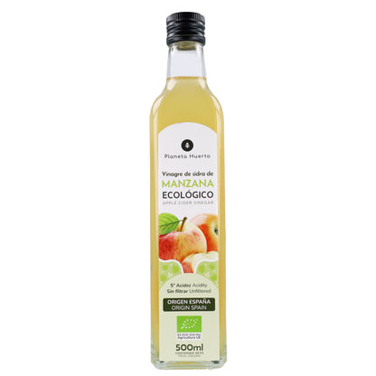Confezione da 3 aceto di sidro di mele non filtrato ECO Planeta Huerto 500 ml
