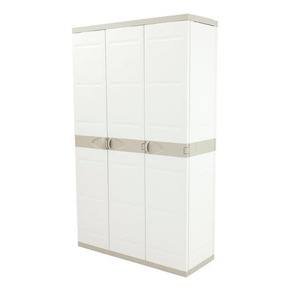 Armoire à 3 portes avec balai 105 cm Titanium Plastiken Beige (reconditionnée)