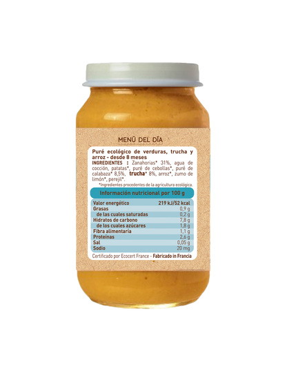 Burk med grönsaker och öring (från 6 månader) babybio 200 g