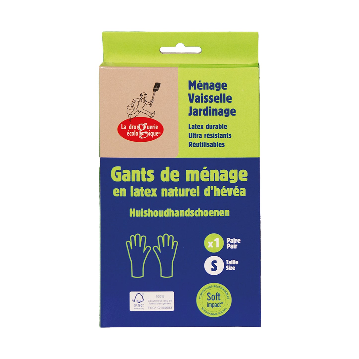 Gants en latex FSC La Droguerie Écologique  taille S