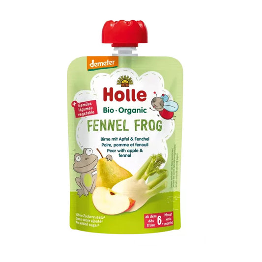 Biologische smoothie van peer, appel en venkel (vanaf 6 maanden) FENNEL FROG Holle 100 g