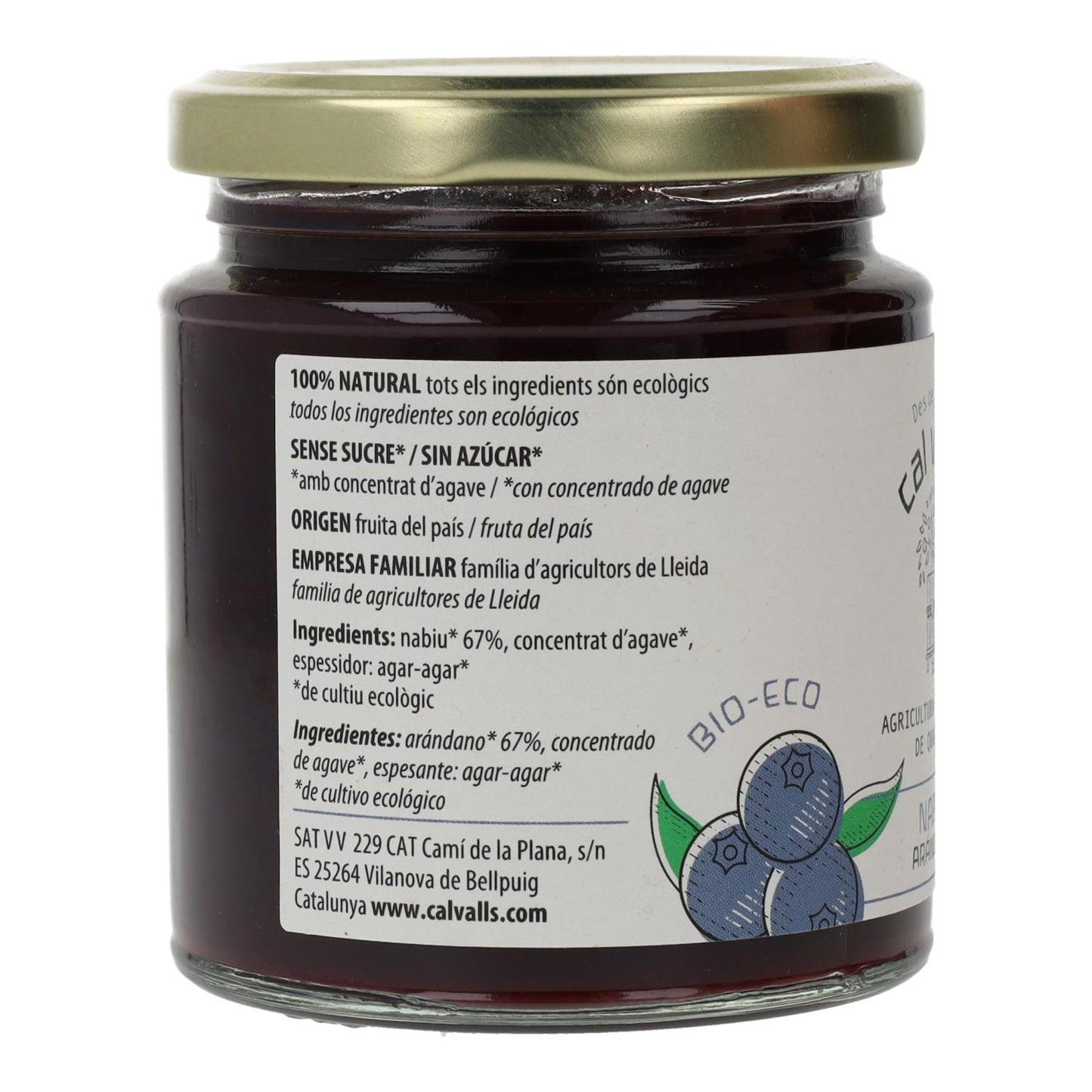 Marmellata di mirtilli ECO Cal Valls, 240 g