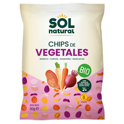 Chips di verdure biologiche con olio d'oliva Sol Natural 80 g