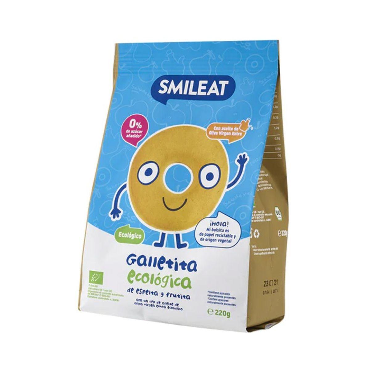 Lot de 12 paquets de biscuits bio pour enfants à la pomme et à l'épeautre Smileat, 220 g