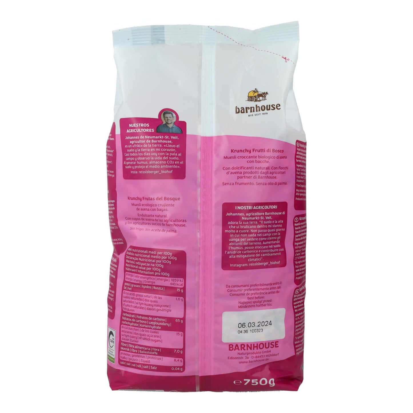 Krunchy muesli med skogsbär Barnhouse 375 g