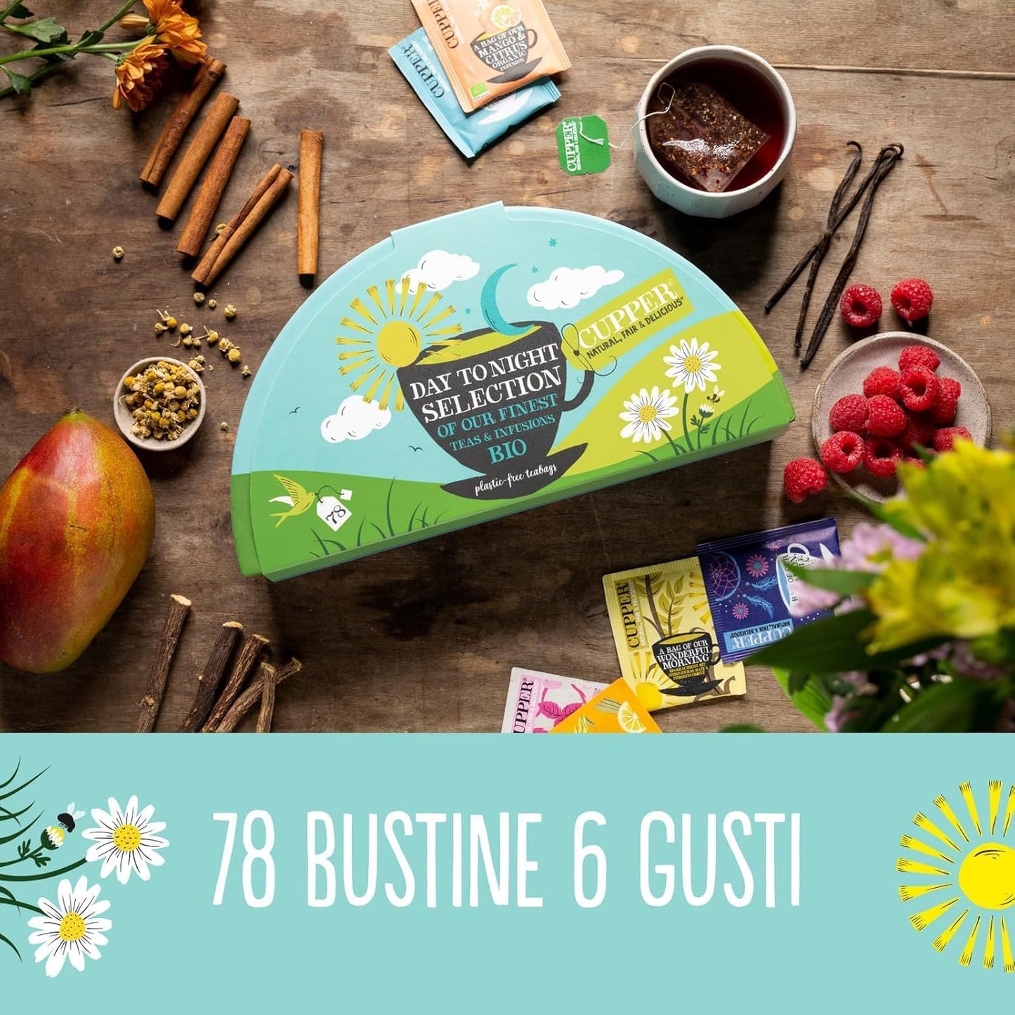 Confezione regalo tisane e tè biologici Cupper 78 bustine