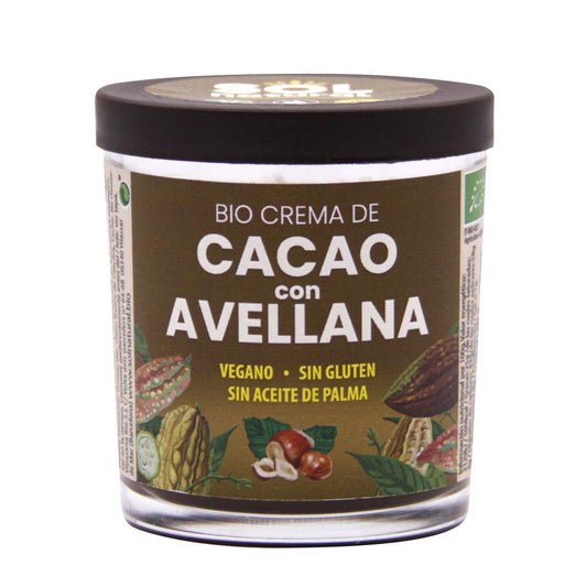 Crème au cacao et aux noisettes Bio Sol Natural 200 g