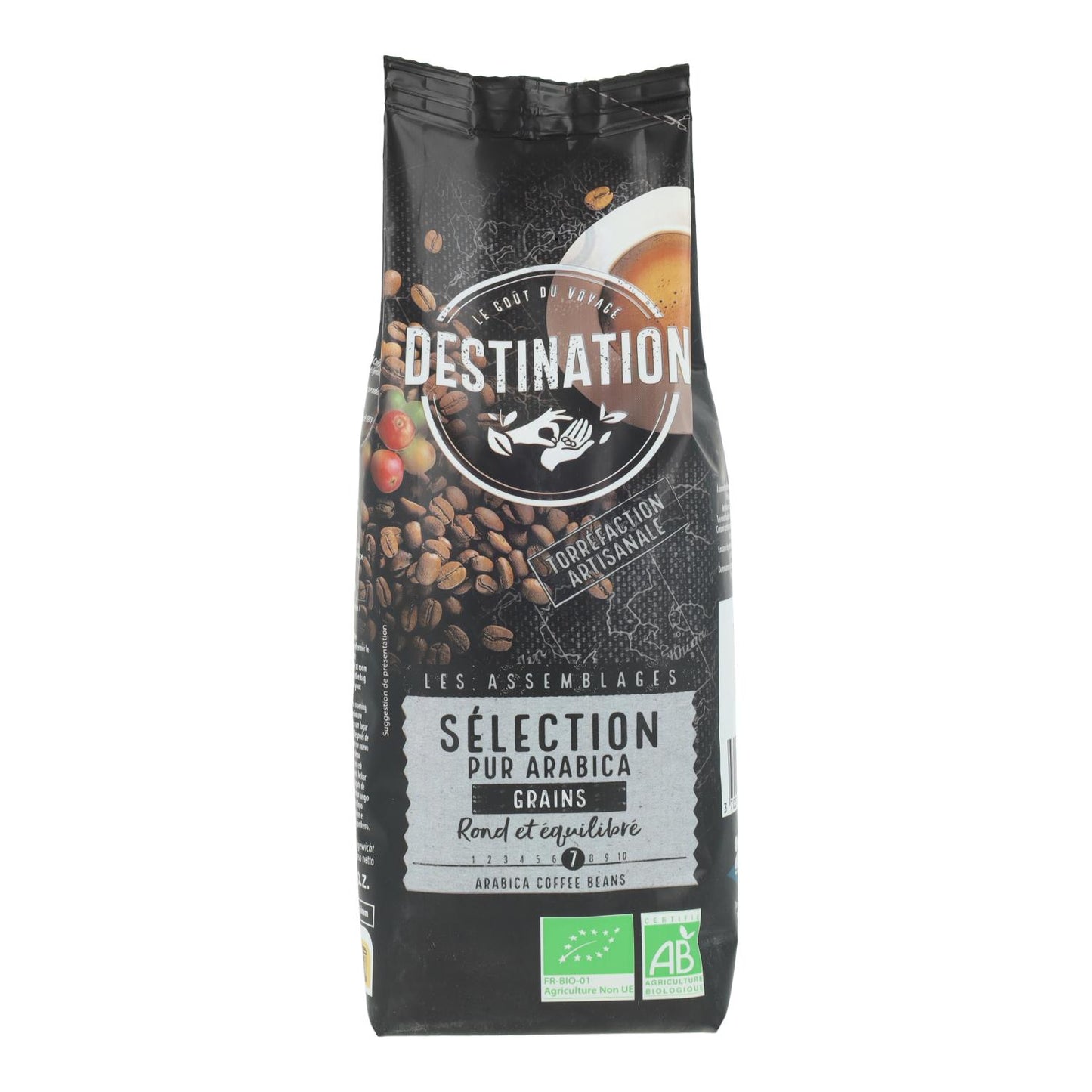 Café en grains sélection 100 % Arabica bio Destination 250 g