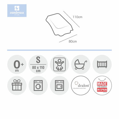 Kocyk do łóżeczka dziecięcego 80x110 cm. Cambrass w różnych kolorach Star Rosa