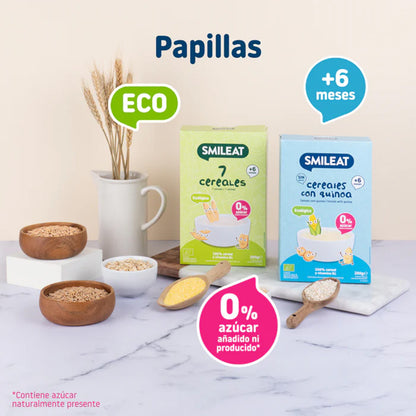 PROMO 3x Papilla de cereales Sin Gluten con Quinoa Eco Smileat, 200g