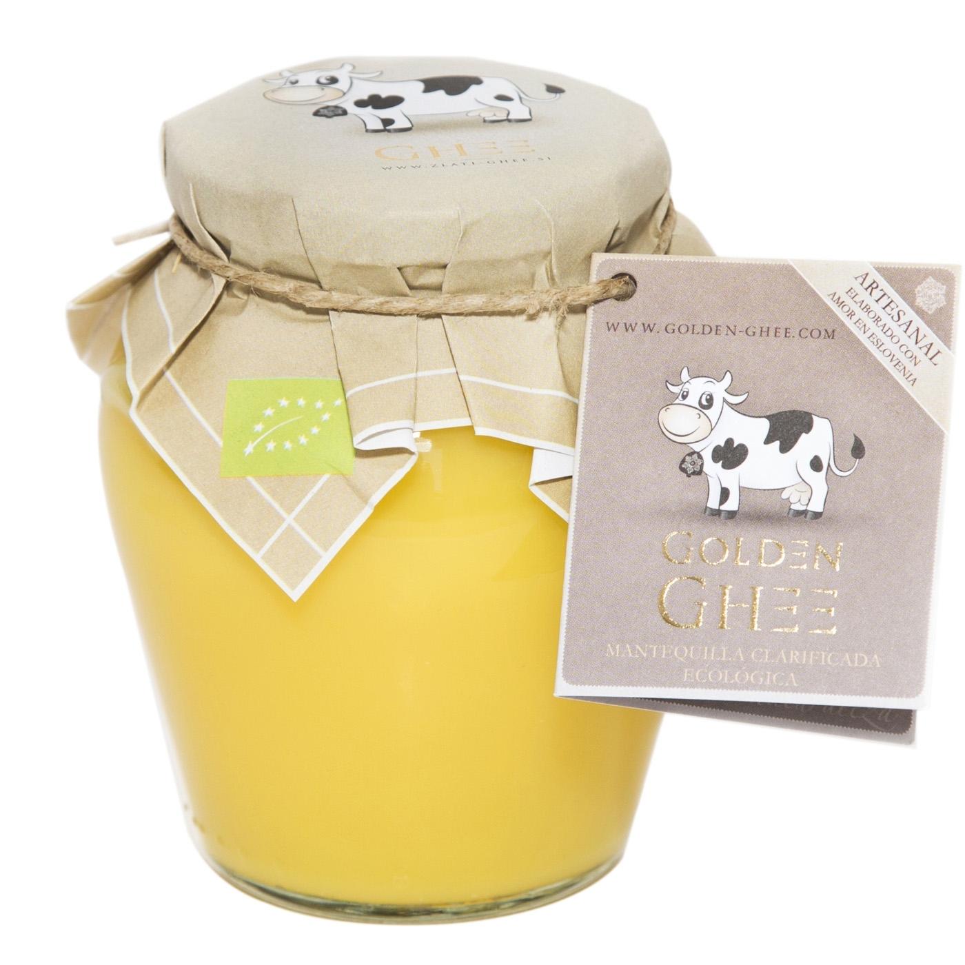 Golden Ghee Bio Geklaarde boter van koeienmelk Golden Ghee 370 ml