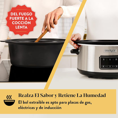 Crockpot Pentola elettrica digitale a cottura lenta Sizzle & Stew 6,5 L CSC112X (ricondizionata)