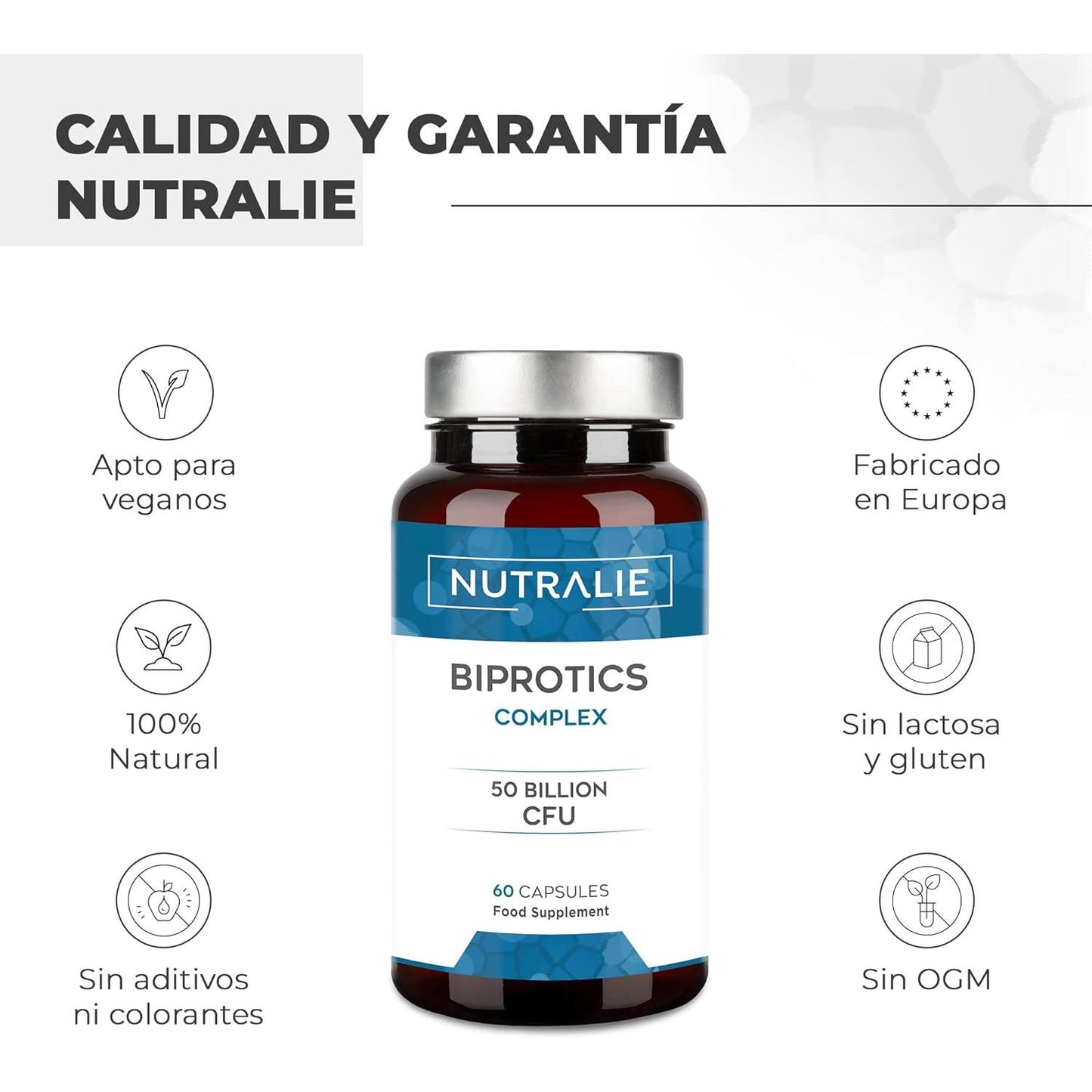 Nutralie Probióticos intestinales 10 cepas 60 Cápsulas