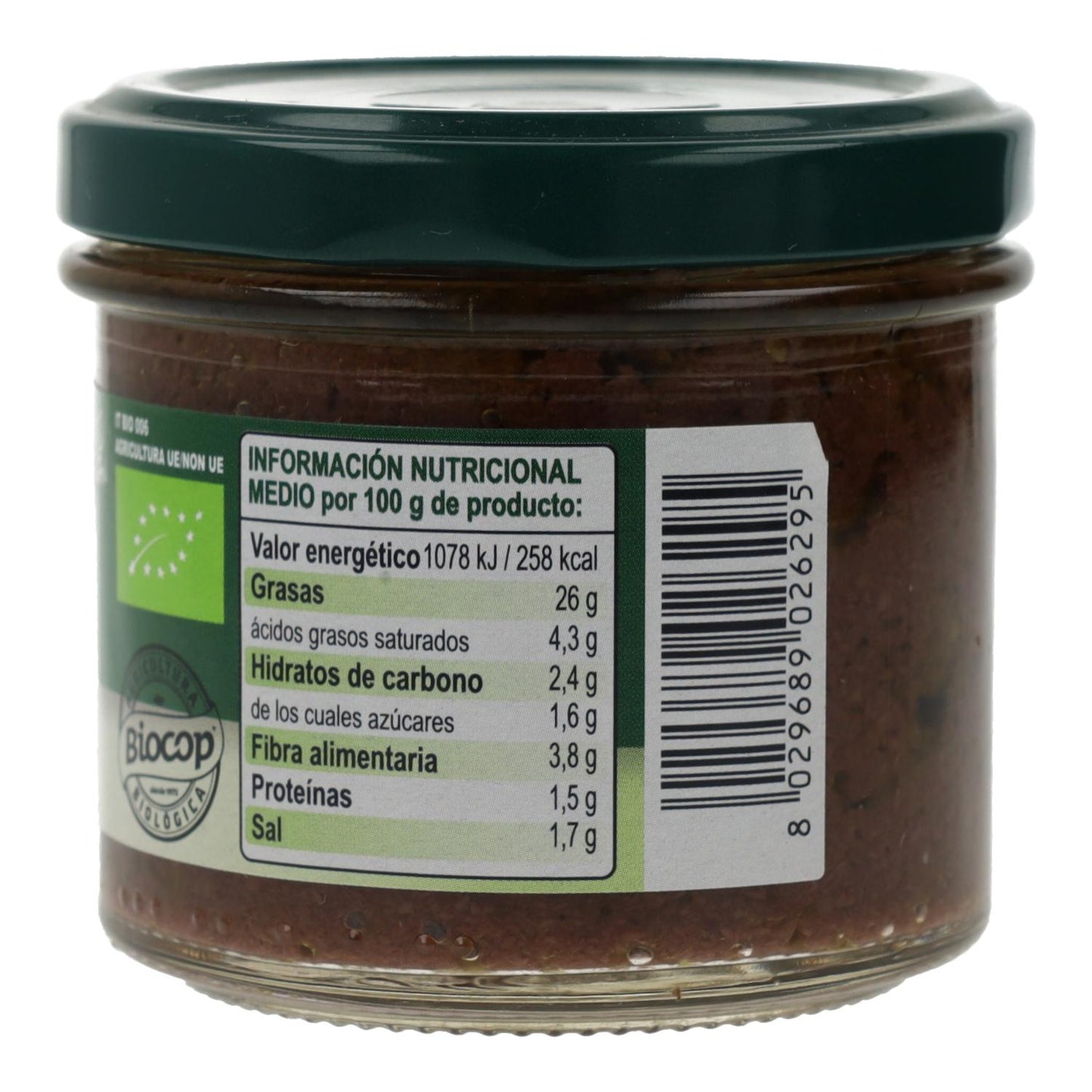Organic black olive pâté, Italy, 100 g