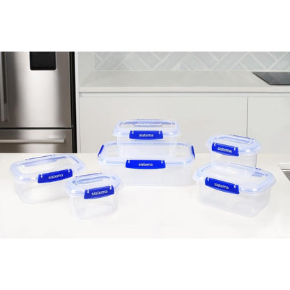 Pack de récipients hermétiques Sistema Klip It+ 6 unités