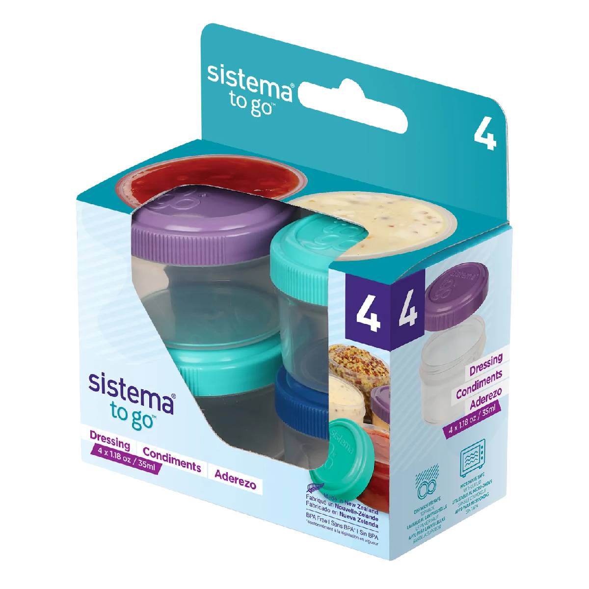 Confezione contenitori ermetici Sistema Dressing To Go 4x35 ml