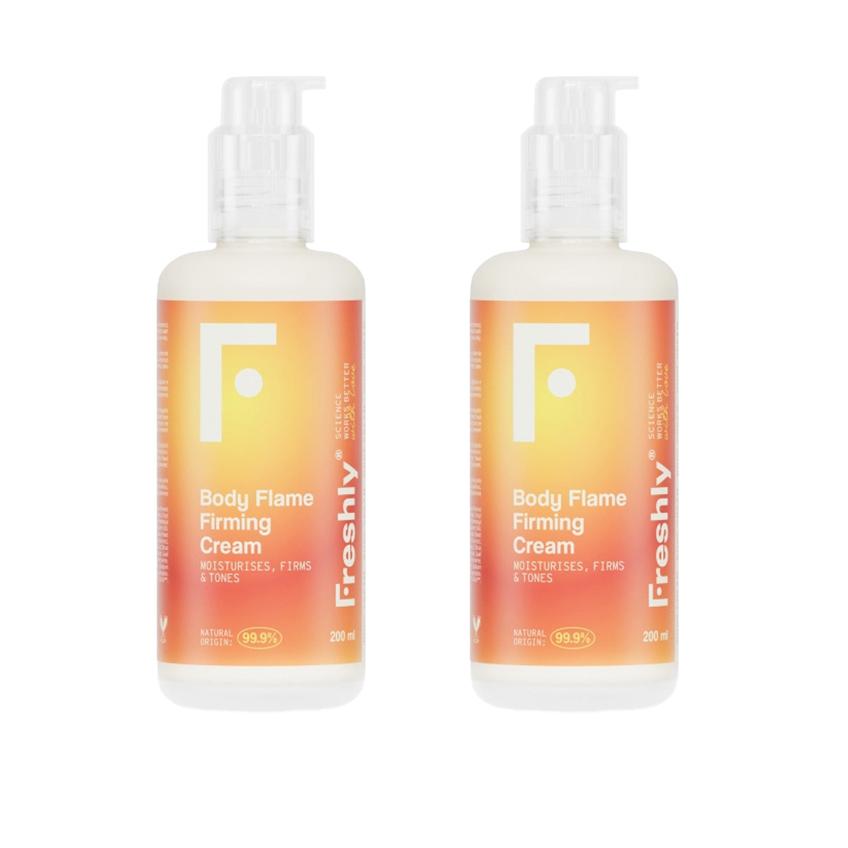 Pack of 2x Body Flame Freshly Firming Cream 200 ml
