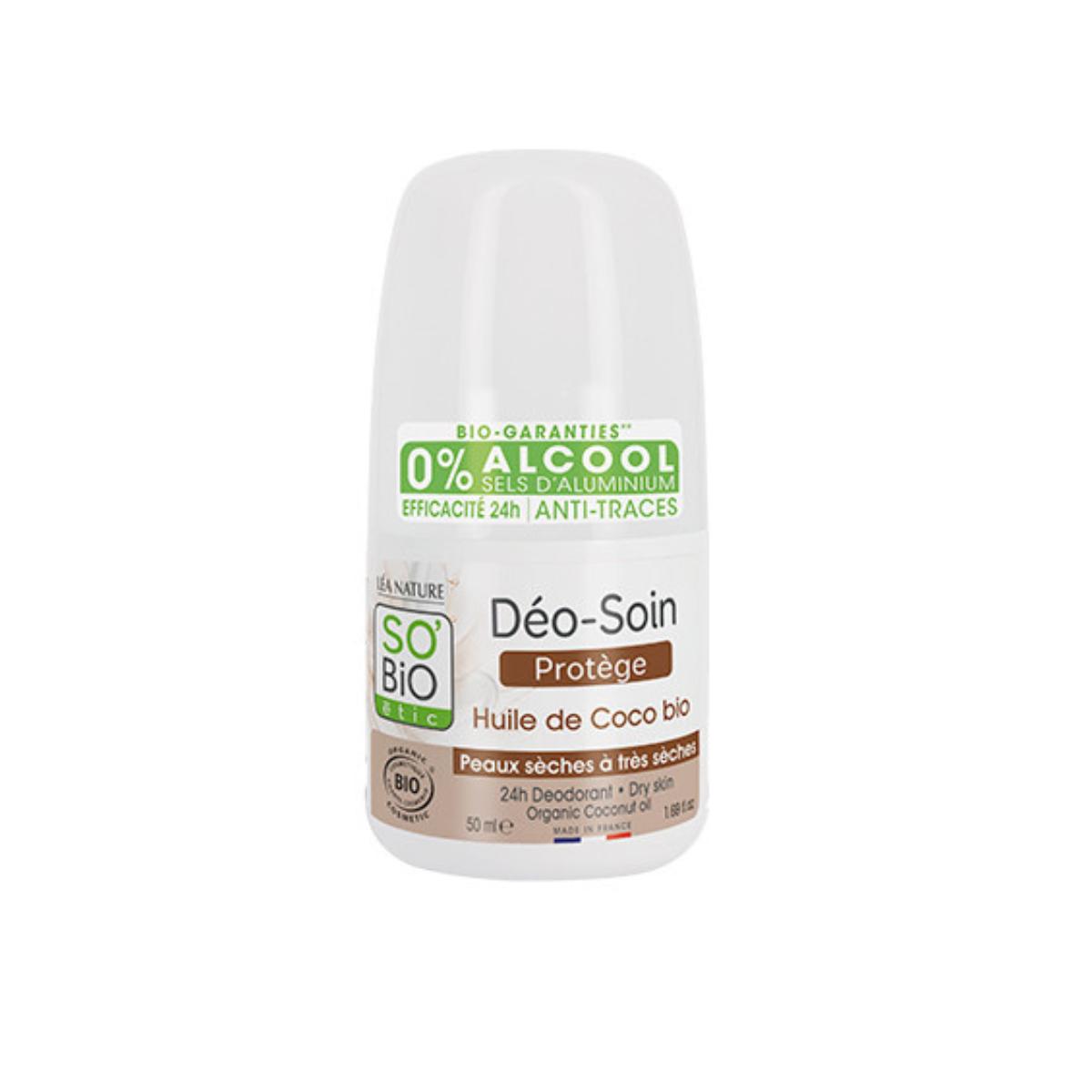 So'Bio étic Organic Coconut 24-Hour Protective Roll-On Deodorant 50 ml