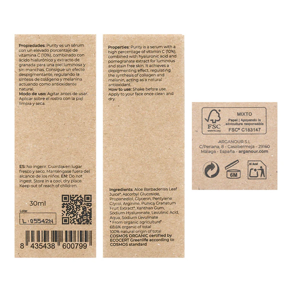 Sérum visage Purity Vitamine C, Arganour, 30 ml