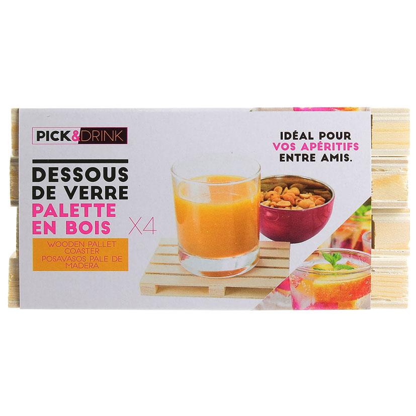 Sottobicchieri in legno da pallet 4 unità