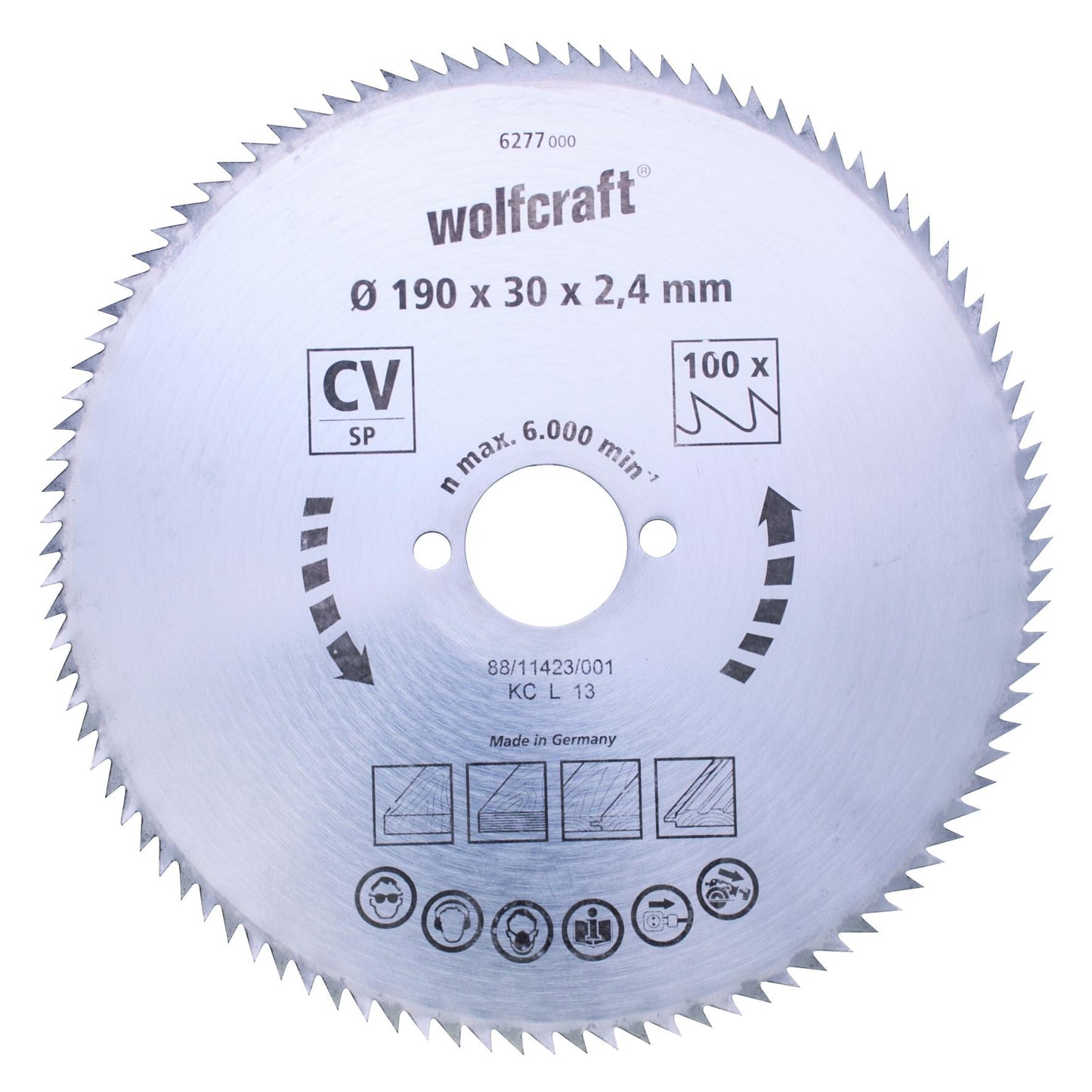 Wolfcraft Thin Cut Circular Saw Blades 190 x 16 mm 100 Teeth