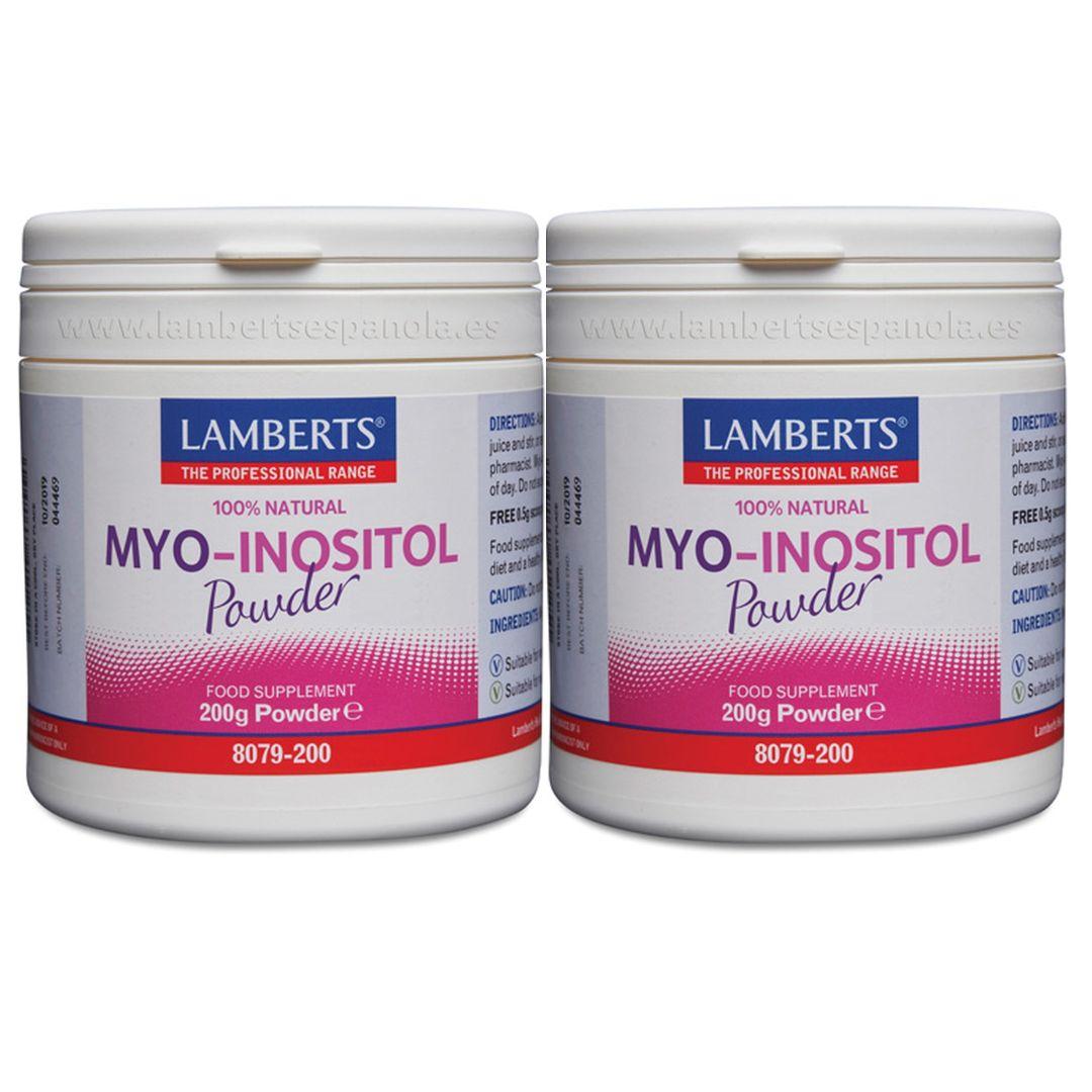 Pack de 2 MYO Inositol en poudre  Lamberts 200 g