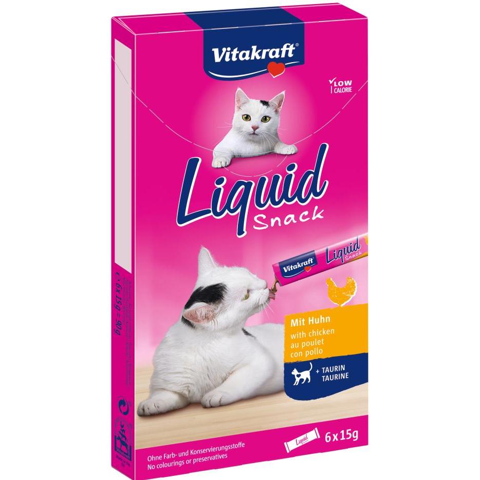 Vitakraft Cat Liquid Snack krämig kyckling med taurin 6x15 g