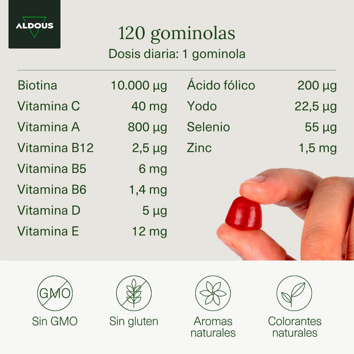 Biotine-gummies Aldous 120 gummies