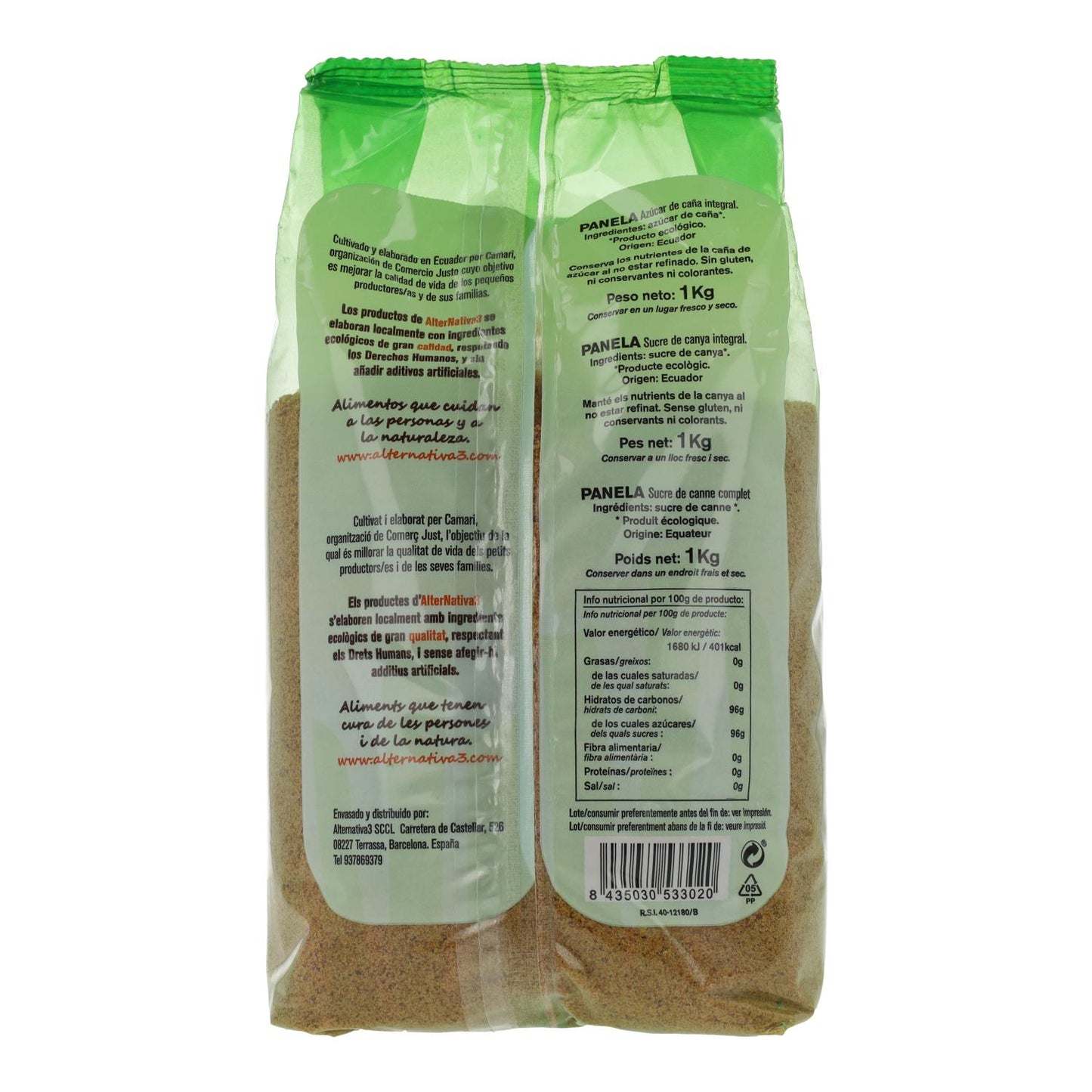 2er-Pack Bio-Panela-Zucker von Alternativa, 1 kg