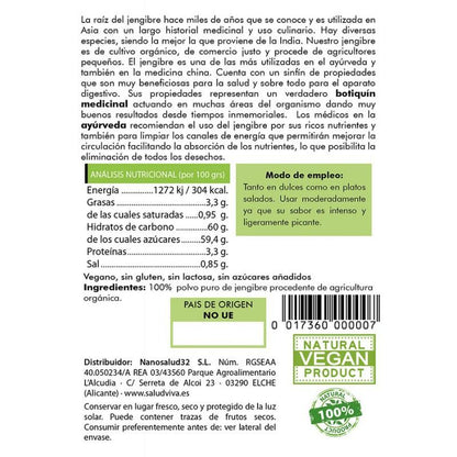 Ingefära i pulverform Salud Viva 50 g