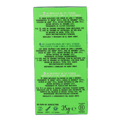 Cupper Organic Lime and Ginger Green Tea 20 bags
