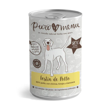 Barf-Nassfutter für Hunde BIO-Hühnchen-Festmahl, Puromenu, 400 g