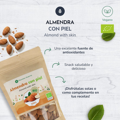 Mandorle naturali con pelle ECO Planeta Huerto 1 kg