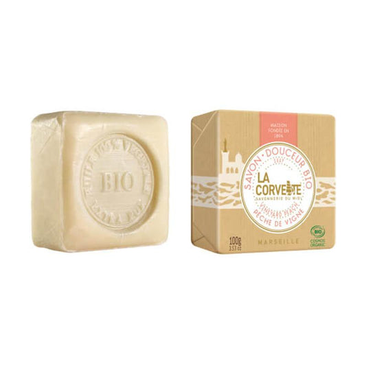 Natuurlijke zeep in tabletvorm La Corvette wijngaardperzik 100 g