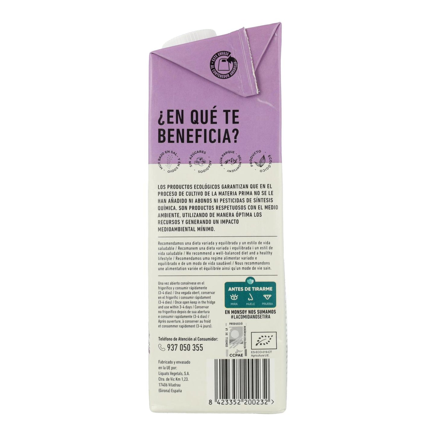 Pack of 6 Monsoy Organic Rice Drink 1L