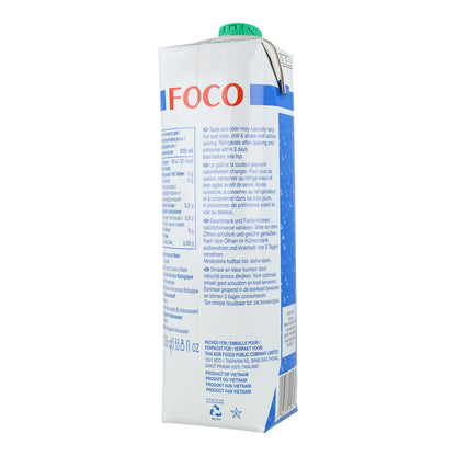 Pack 6x Eau de coco pure 100 % naturelle Foco 1 l