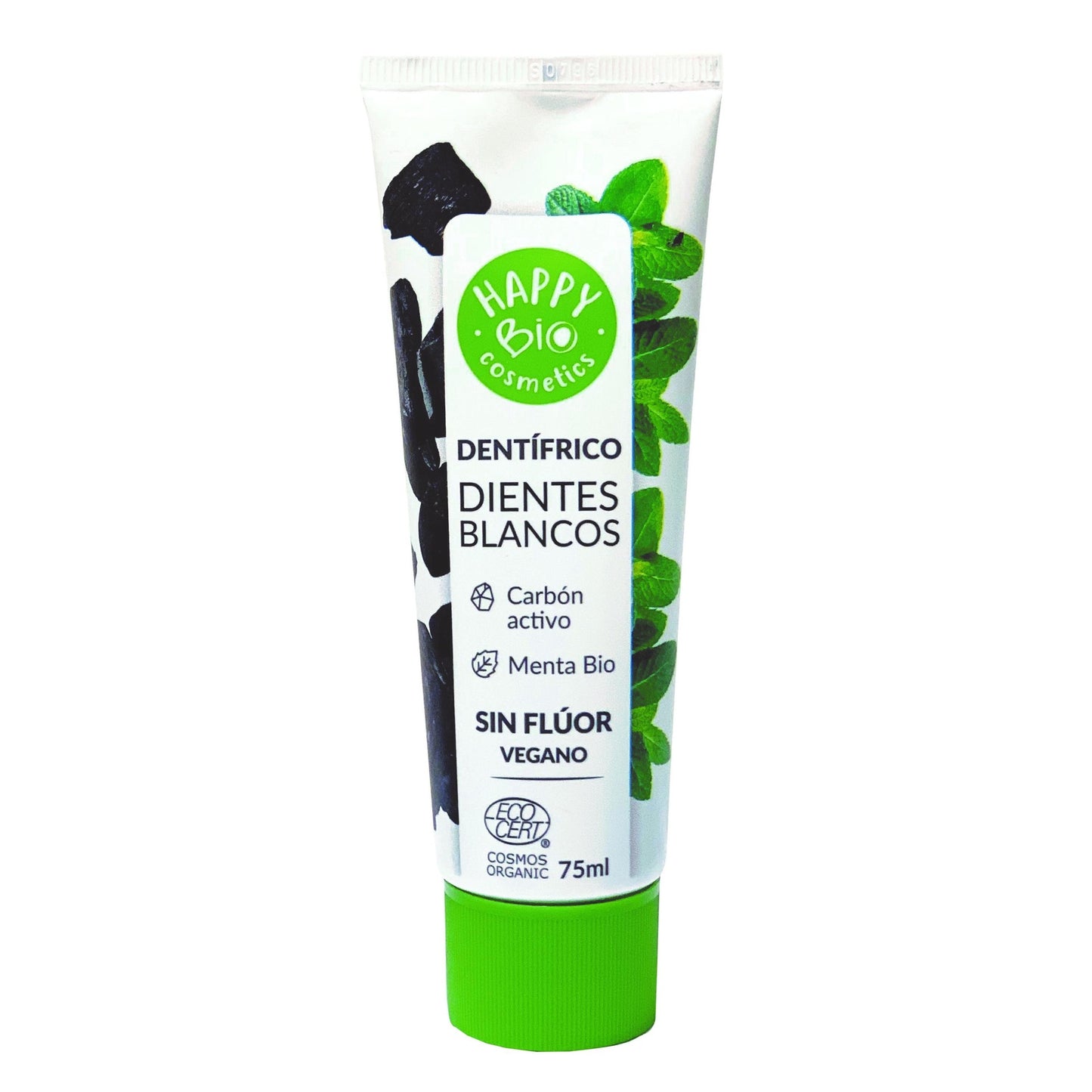 Tandkräm för vita tänder med aktivt kol HappyBio 75 ml