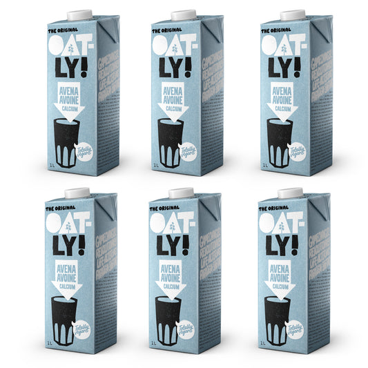 Lot de 6 boissons à l'avoine enrichies en calcium, Oatly, 1 L