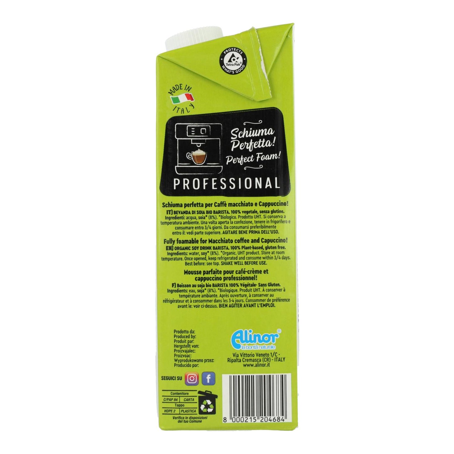 Vitariz Organic Gluten-Free Barista Soy Drink 1 L