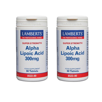 Pack 2x Ácido Alfa Lipoico 300 mg Lamberts, 90 tabletas