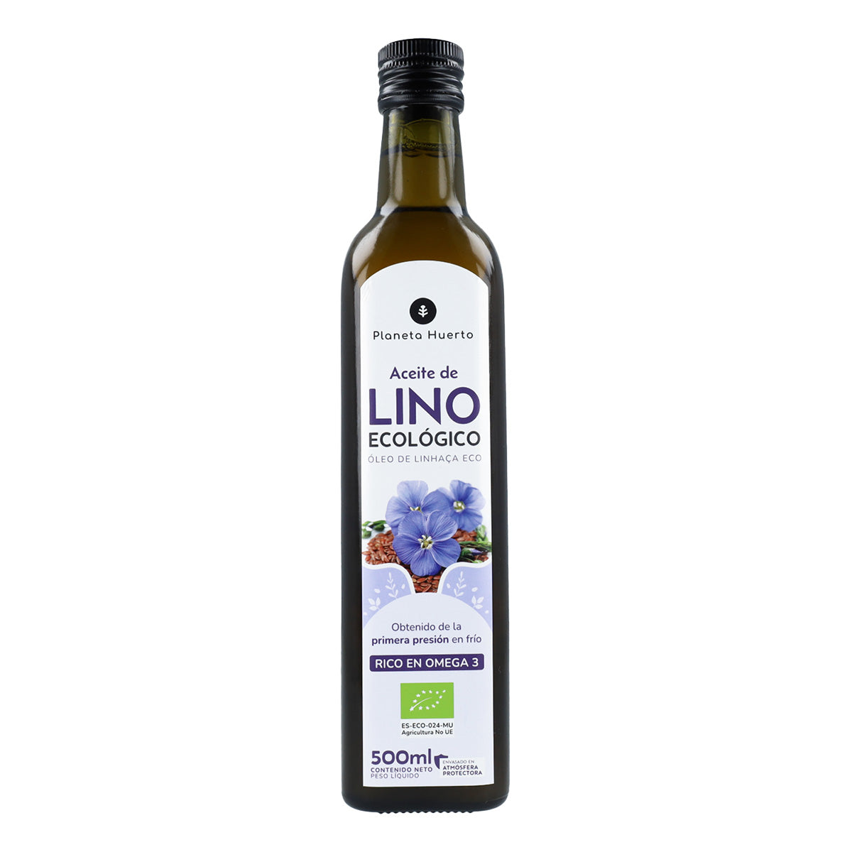Pack of 2 ECO Planeta Huerto Cold-pressed Flaxseed Oil 500 ml