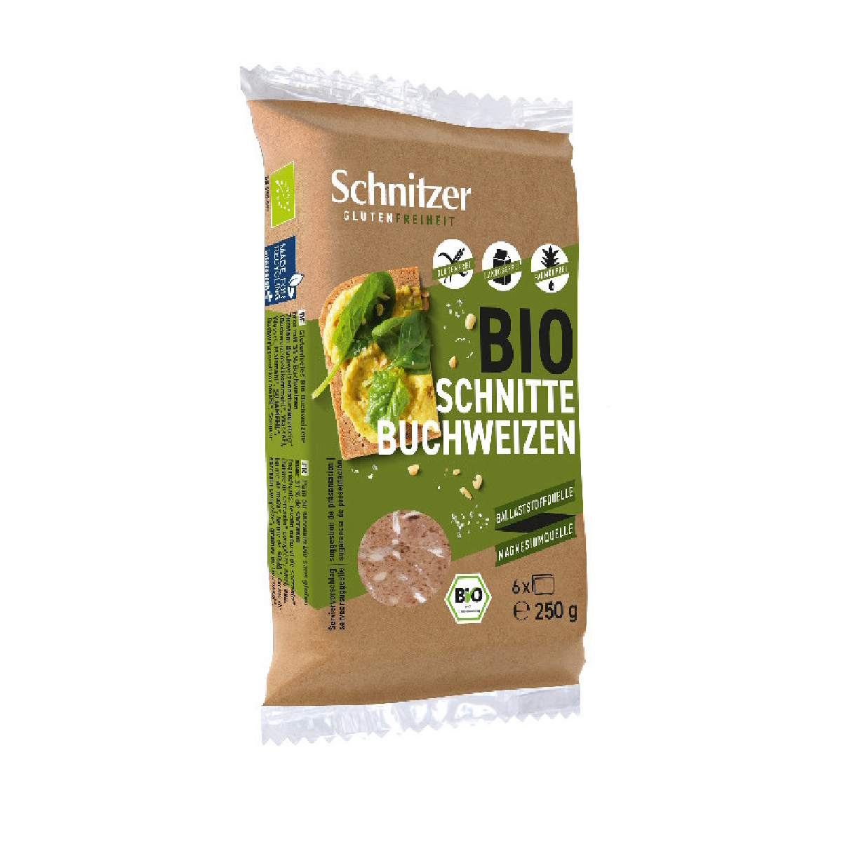 Pane lievitato biologico senza glutine al grano saraceno Schnitzer 125 g