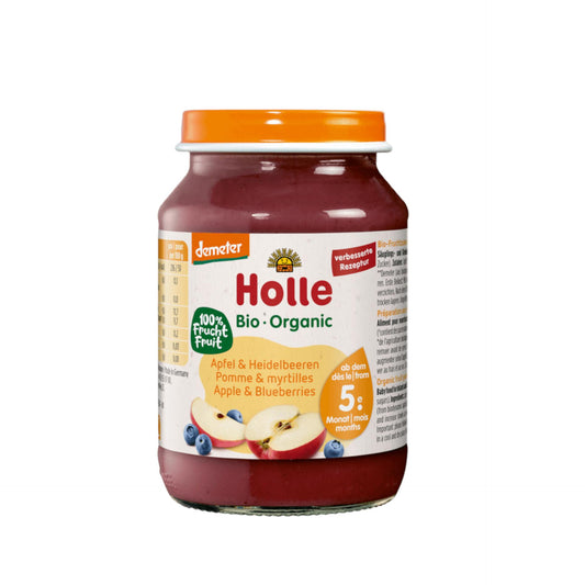 Appel- en bosbessenpotje (vanaf 4 maanden) Eco/Dem Holle 190 g