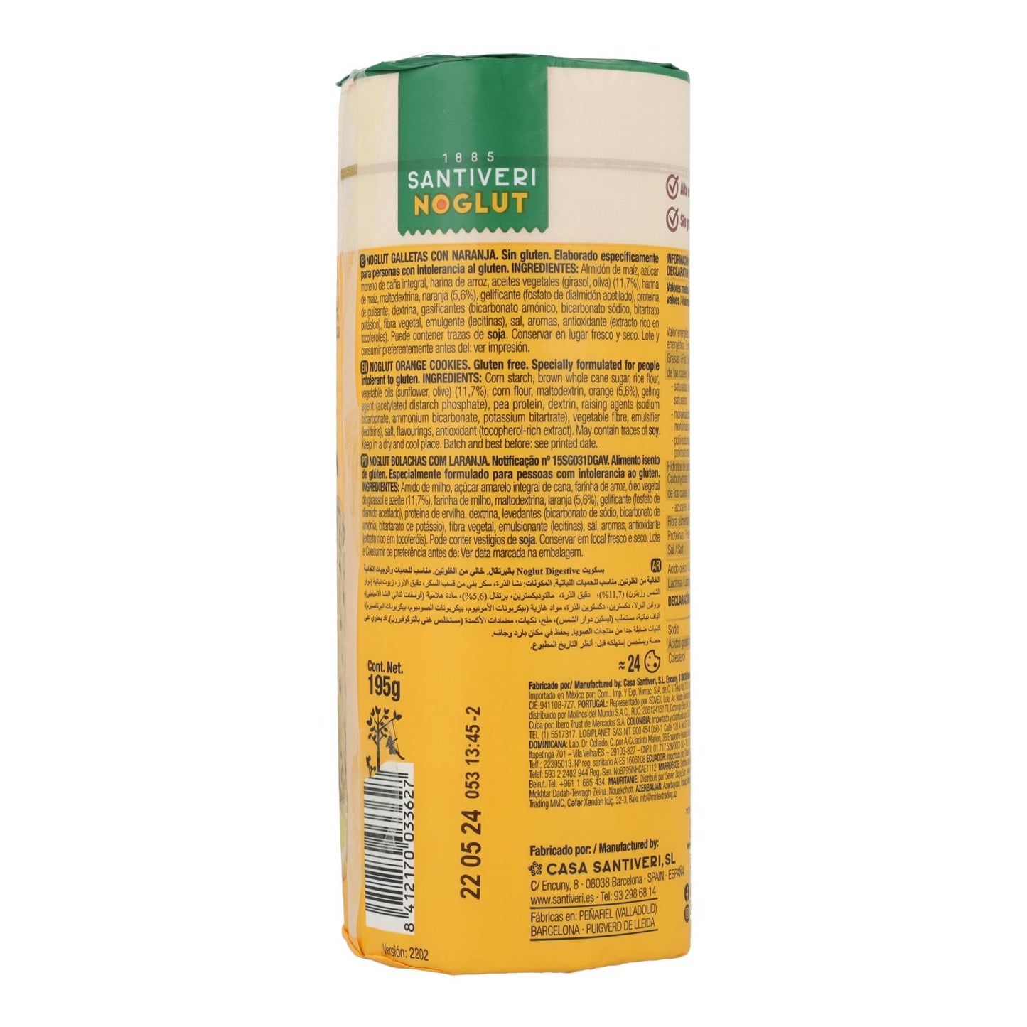 Glutenfreie Kekse mit Orangengeschmack Santiveri Noglut 195 g