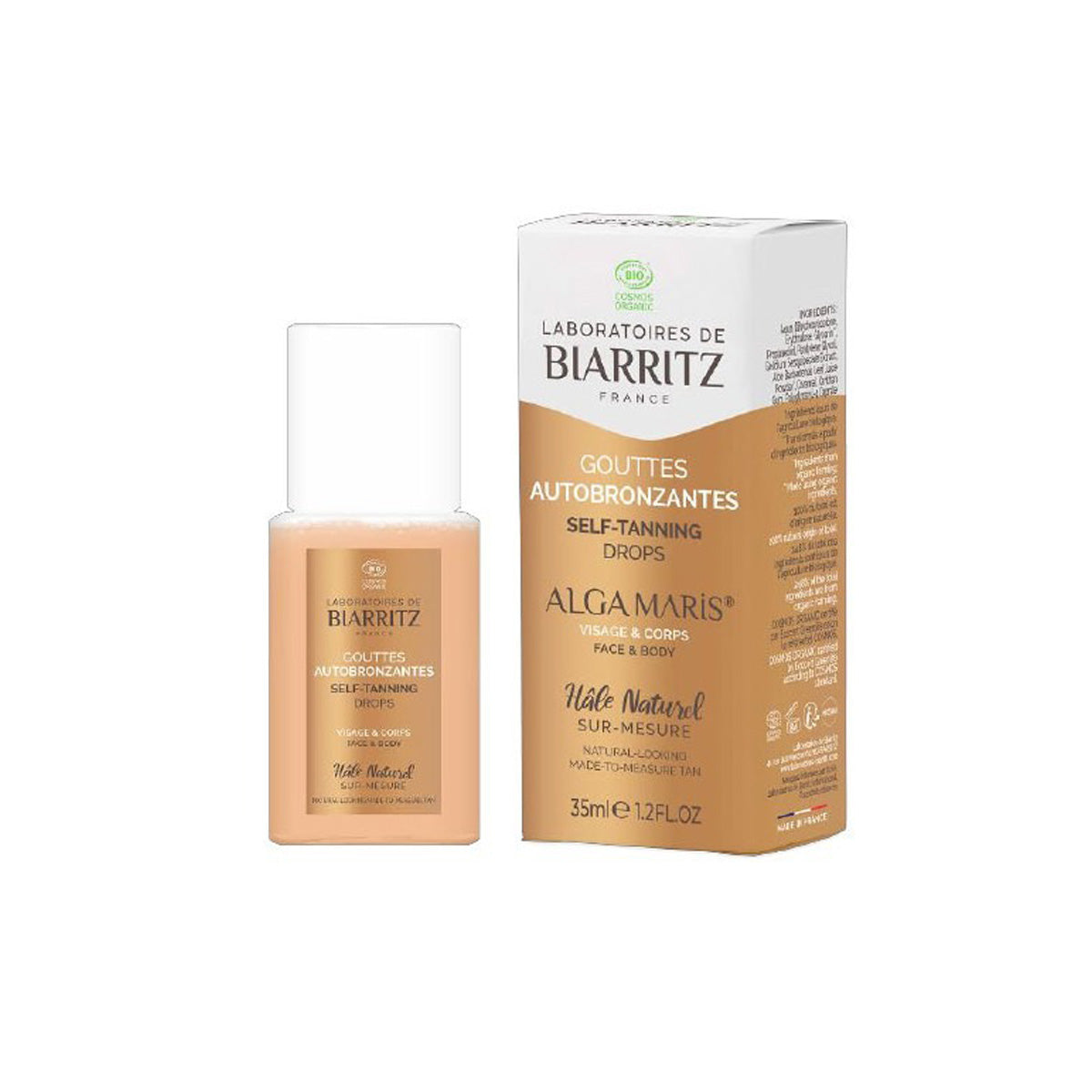 Självbrunande droppar för ansikte och kropp Biarritz 35 ml