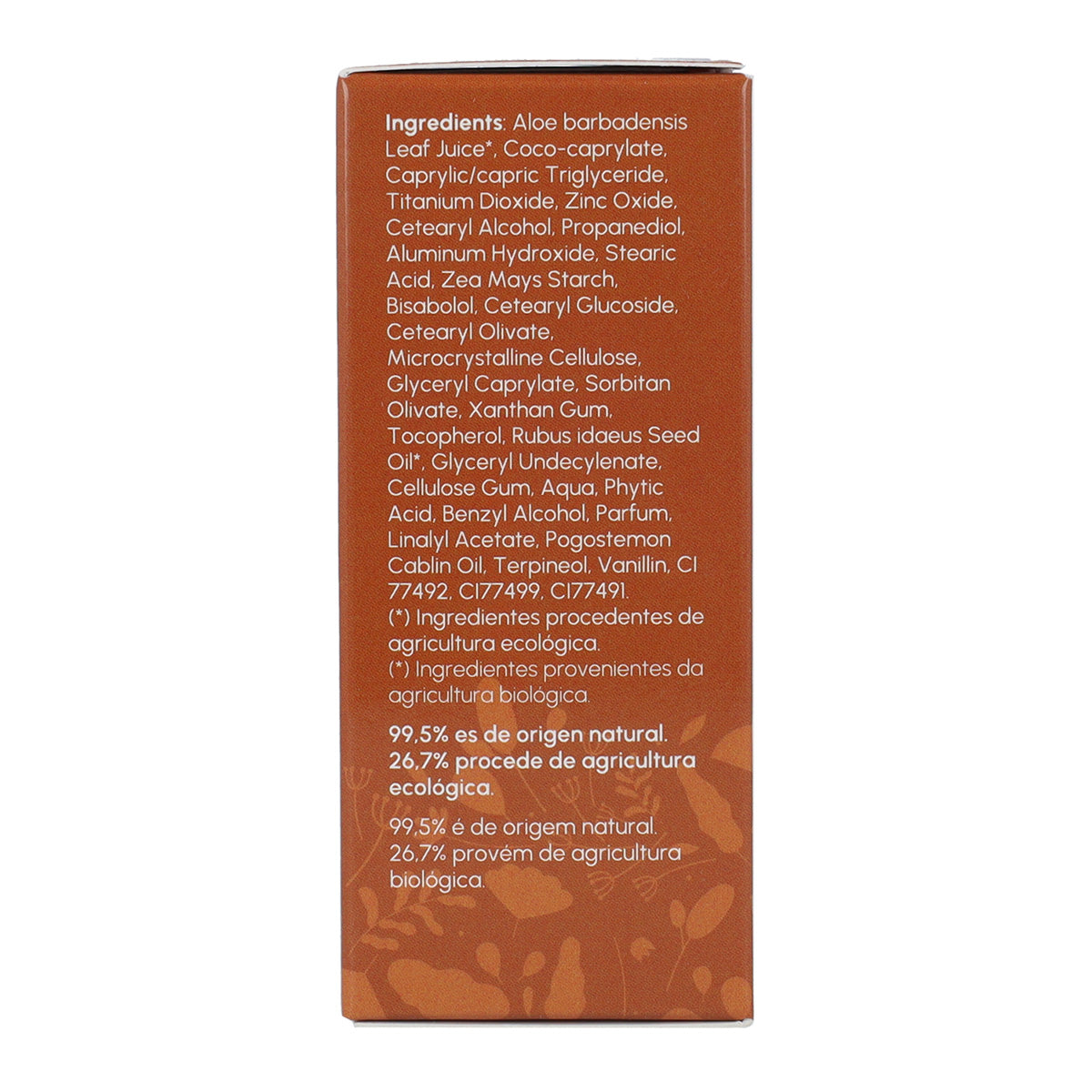 Ansiktskräm med solskydd och färg 100 % mineral SPF30 Planeta Huerto 50 ml