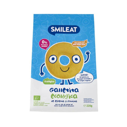 Confezione da 2 biscotti ECO per bambini al farro e mela Smileat, 220 g