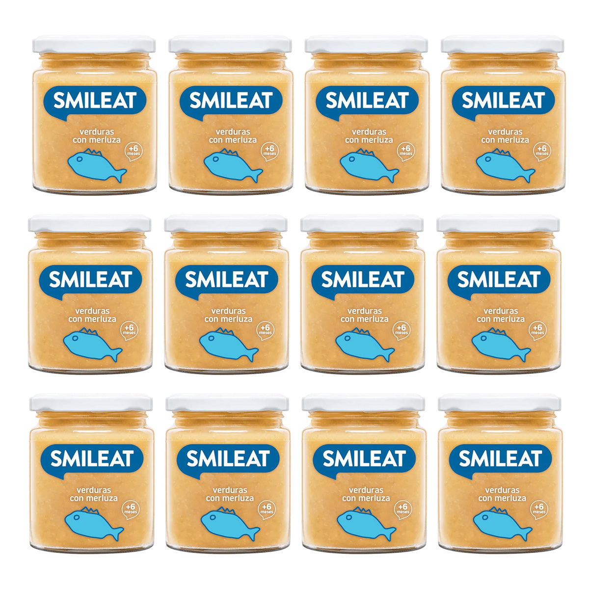 Pack 12 petits pots BIO légumes et merlu +6 mois Smileat 230 g