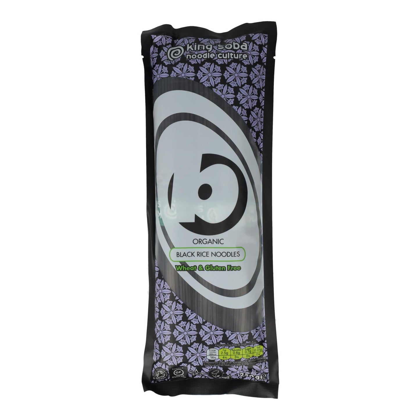 Glutenfreie schwarze Reisnudeln Bio King Soba 250 g